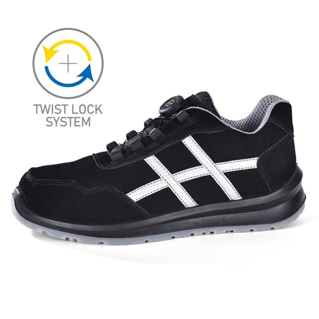 Sepatu keselamatan S1P logam sporty dengan sistem kunci twist L-7329