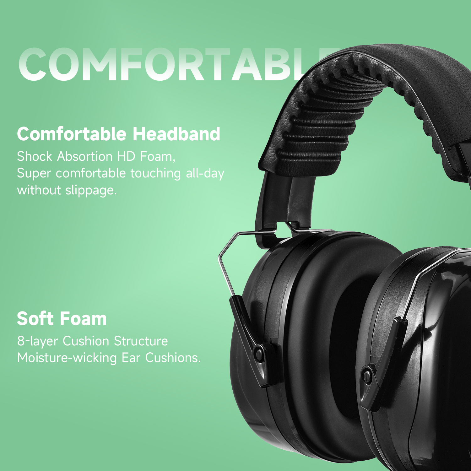 Stok siap, abs pelindung telinga muff em-5002 hitam