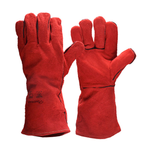 Sarung tangan kerja kulit tukang las fs-h24 merah