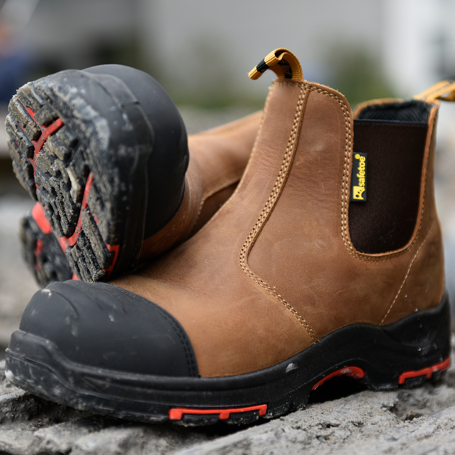 Sepatu botte Toe Komposit Anti-Shock Kulit Asli