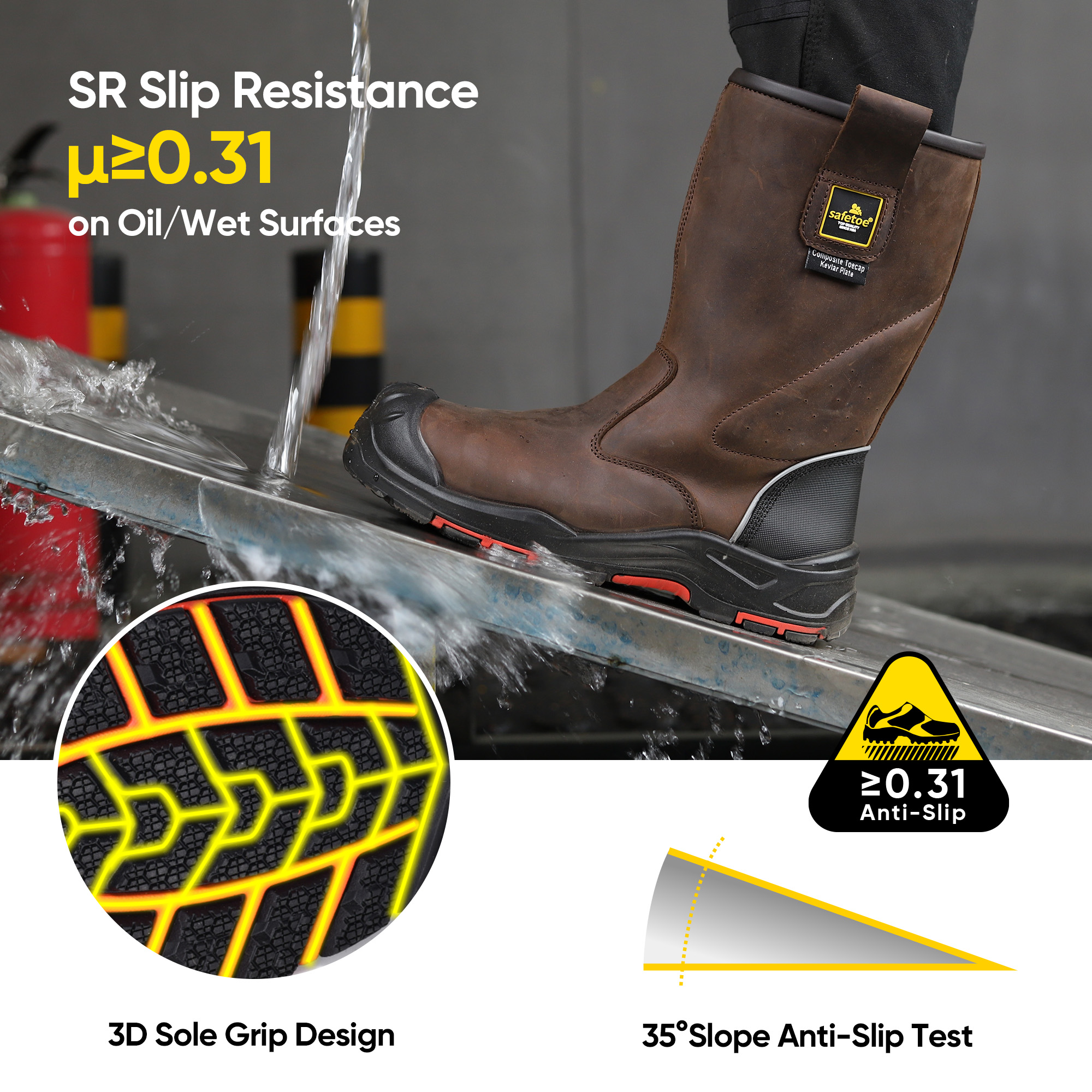 S3 Oil Industry Boots Safety Rigger Boots Work H-9437 
