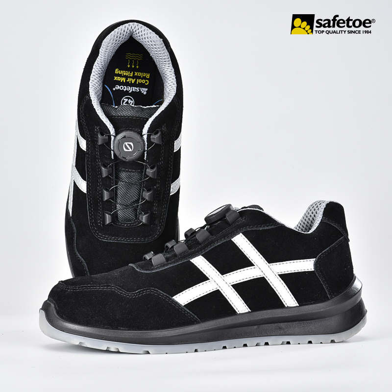 Sepatu keselamatan S1P logam sporty dengan sistem kunci twist L-7329