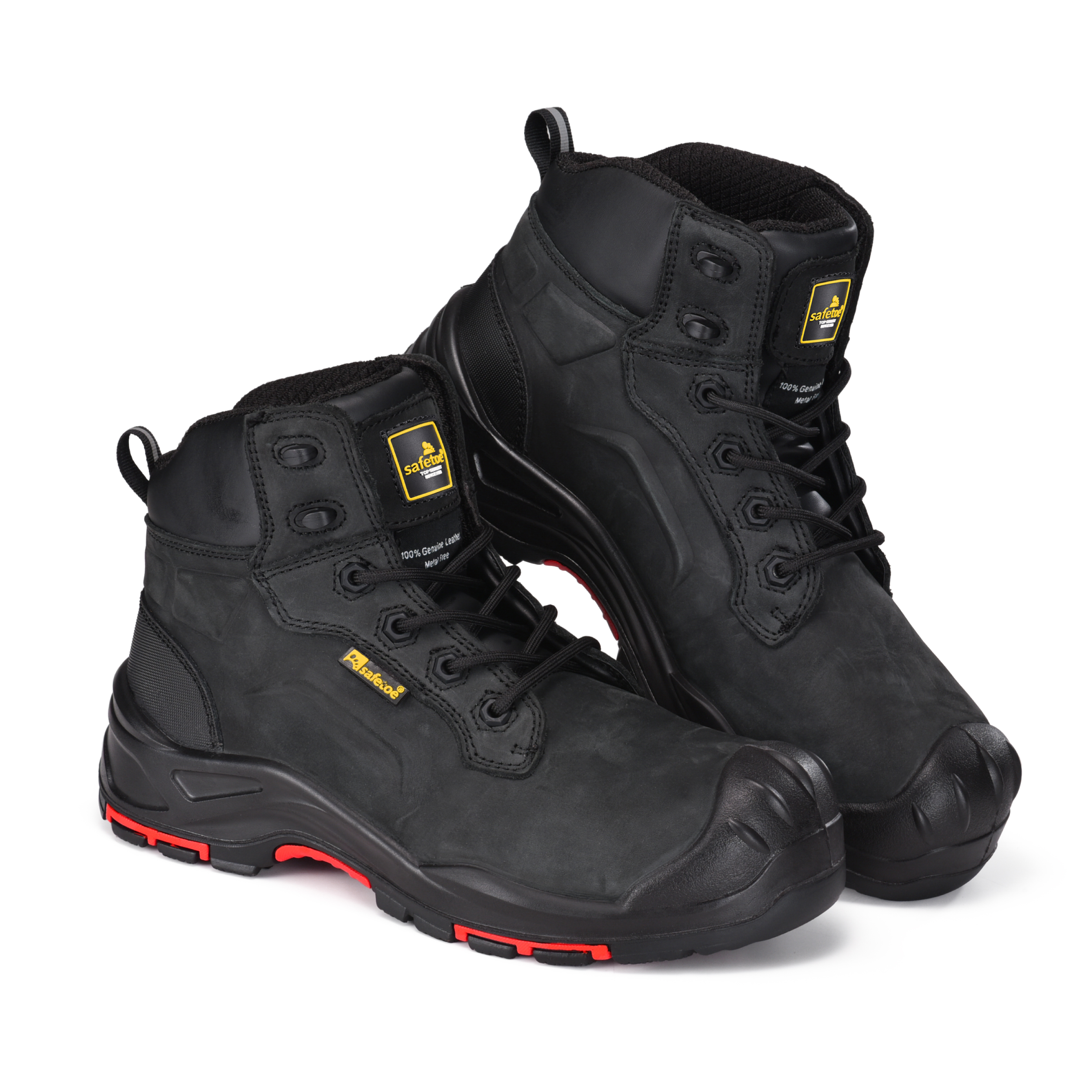 Sepatu bot kerja logam gratis oli & slip resistan logam superior sepatu kerja keselamatan gratis m-8552 hitam